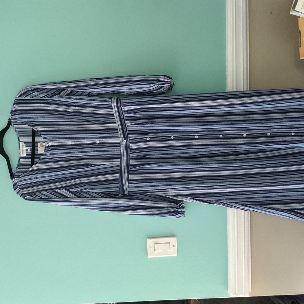Urban Modesty Blue Stripe Maxi Dress Xl
